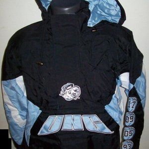 Rare North Carolina Tarheels Black Label Starter Pullover Jacket Size Large